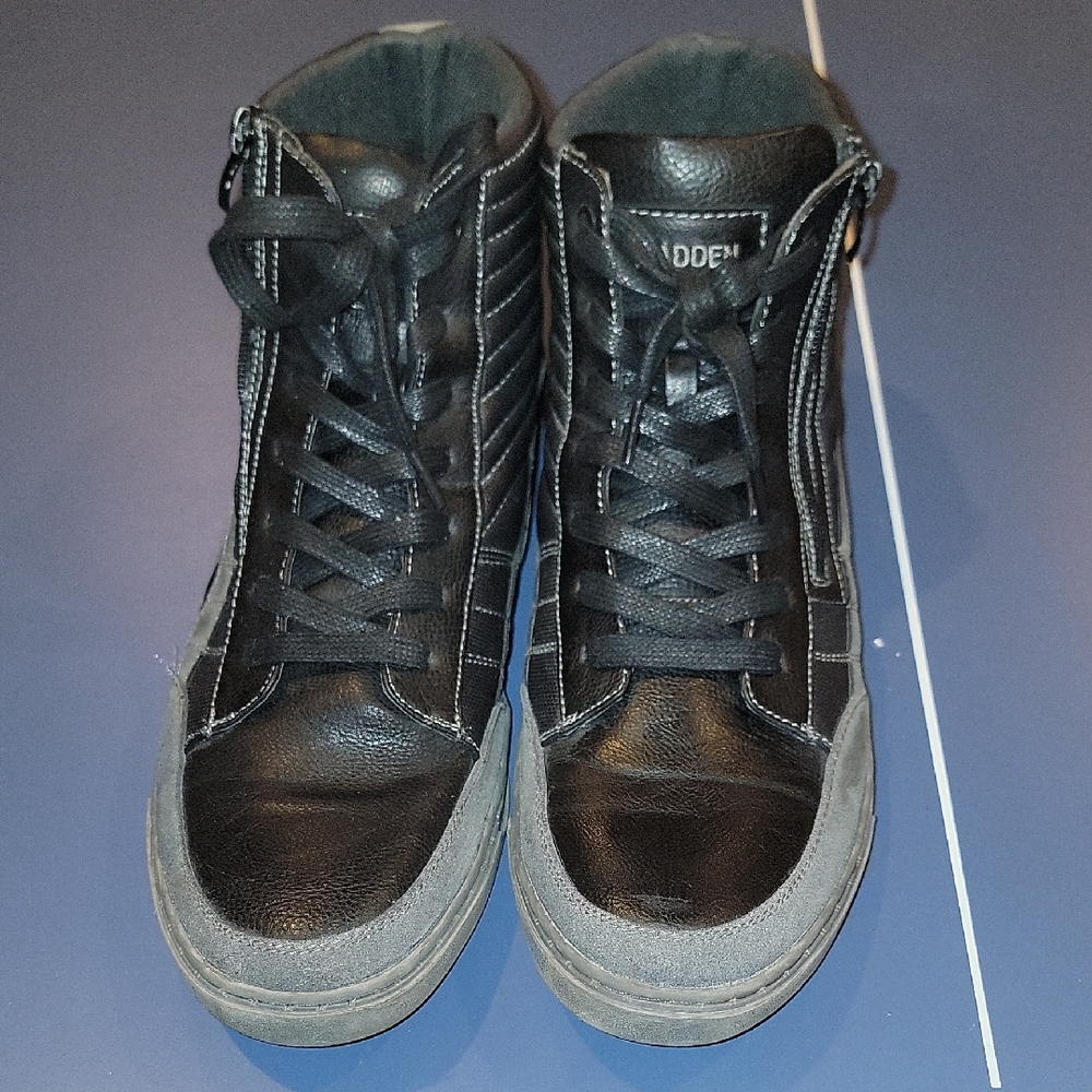Men's Black and Gray High-Top Casual Sneakers